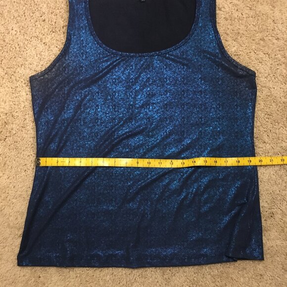 Shimmery Shiny Indigo Blue Mermaidcore Tank Top - Picture 12 of 14